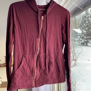 Lightweight purple zip up hoodie